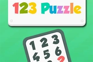 Yeşil arka plan üzerinde, 123 Puzzle yazısı ve altında numaraların olduğu bir kart
