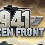1941 Frozen Front yazısının önünde gri zırhlı araçlar ve savaş teması
