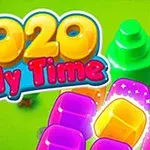 Renkli harflerle 2020 Jelly Time yazısının bulunduğu, arka planda ağaçlar ve renkli jel blokların olduğu görsel