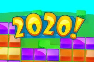 Renkli blokların üstünde büyük sarı 2020!