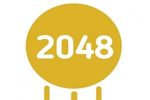 Sarı bir daire içinde beyaz renkli 2048 yazısı