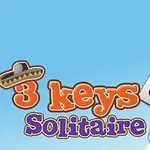 Sombrero şapkalı 3 keys Solitaire yazısı ve iskambil kartları