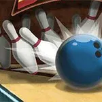 Mavi bir bowling topu, devrilen labutlarla birlikte tasvir edilmiştir