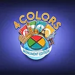 4 Colors Monument Edition yazısı, dünya anıtları ve renkli kartlar içeren bir grafik