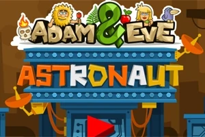 Karikatür tarzı çizimlerle Adam & Eve Astronaut yazısı ve altında uydu antenleri