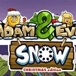 Adam ve Evenin Noel temalı kar edisyonu kapak resmi, karla kaplı dağlar ve ağaçlar önünde yer alıyor