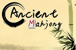 Sarı bir arka plan üzerinde Ancient Mahjong yazısı ve bambu yaprakları