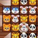 Bir oyun ızgarasında kedi, tavşan, panda, zürafa ve sincap gibi hayvan yüzleri