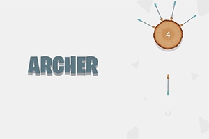 Ahşap bir daireye saplanmış dört ok ve altta ARCHER yazısı