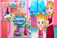 Baby Hazel annesine ev temizliğinde yardım etmek istiyor