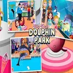 Küçük bir kız ve yunus temalı parkta geçen aktivitelerle ilgili üç farklı sahne