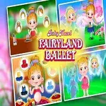 Çeşitli sahnelerde perilerle dans eden ve farklı kostümler içinde görülen neşeli küçük bir kız çocuğu