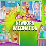 Bebek odasında bebek bakım sahneleri ve Newborn Vaccination yazısı