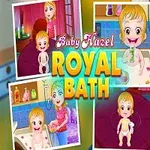 Bebek ve annenin banyo zamanını gösteren, renkli ve neşeli bir tasarım