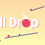 Pembe bir top ve eğik çizgilerin yer aldığı, Ball Drop yazısının ön plana çıktığı pastel tonlarda bir arka plan
