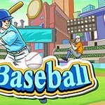 Beyzbol stadyumunda bir beyzbol oyuncusu sopayla vuruş yapmaya hazırlanıyor; ön planda büyük Baseball yazısı bulunuyor