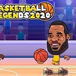 İki büyük kafalı, sevimli çizgi karakter basketbolcu, basketbol sahasında karşı karşıya