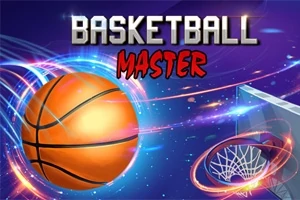 Basketbol topu ve potası, renkli ışık efektleriyle birlikte