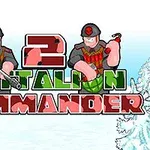 İki karikatür asker ve büyük harflerle Battalion Commander 2 yazısı