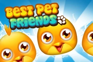 Sarı sevimli kuş yüzleri ve Best Pet Friends yazısı