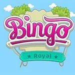 Pembe Bingo yazısı ve altında yeşil Royal bandı, bulutlu mavi bir arka plan üzerine yerleştirilmiş
