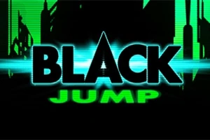 Yeşil ve siyah renklerde, neon ışık efektine sahip BLACK JUMP yazısı