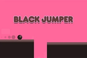 Pembe arka plan üzerinde büyük harflerle Black Jumper yazısının üstünde duran siyah bir top