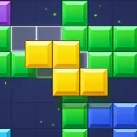 Renkli Tetris bloklarının bir bölümü üst üste yerleştirilmiş halde görülüyor; mor, yeşil, sarı, mavi ve turuncu bloklar karışık bir düzende