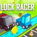Yol kenarında renkli, blok şeklinde iki araç ve etrafa dağılmış altın paralar