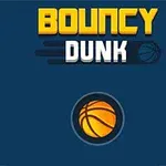 Mavi arka plan üzerinde sarı basketbol topu ve Bouncy Dunk yazısı