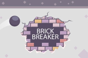 Renkli tuğlaların arasında Brick Breaker yazısı ve sağdan yaklaşan bir top