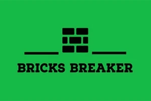 Yeşil zemin üzerine siyah tuğla blok ve altında Bricks Breaker yazısı