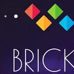 Renkli dörtgen şekiller ve BRICKZ yazısı bulunan mor arka planlı basit grafik tasarım