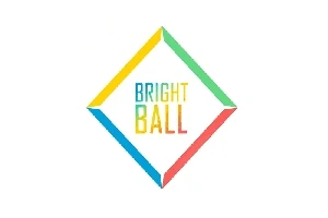 Renkli bir dörtgen çerçeve içinde Bright Ball yazısı