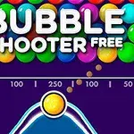 Renkli balonlar, Bubble Shooter Free yazısı ve bir nişan alma mekanizması