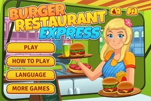 Sarışın bir kadın, elinde hamburger ve içecek tepsisi tutarken, arka planda burger restoranı menüsüyle birlikte görülüyor