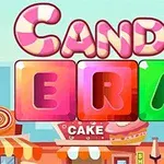 Renkli ve büyük harflerle Candy Era yazısı, şeker ve tatlılarla süslenmiş bir arka plan üzerinde