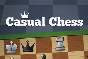 Bir satranç tahtası üzerinde kaleler ve taşlarla birlikte Casual Chess yazısı