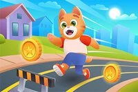 Kedi Toma yardımcı ol, Cat Runner oyununda bitiş çizgisine güvenle