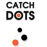 Siyah ve turuncu dairelerin bulunduğu, üst kısmında CATCH DOTS yazan minimalist tasarım