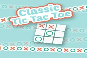 Classic Tic Tac Toe metni ve kareli bir ızgarada X ve O sembolleri