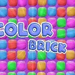 Renkli, parlak taşlarla dolu ve ortasında COLOR BRICK yazılı bir arka plan