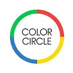 Yeşil, kırmızı, sarı ve mavi renklerden oluşan dairesel bir çerçeve içinde Color Circle yazısı