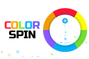 Renkli çember ve COLOR SPIN yazısı, beyaz arka plan üzerinde gösterilmektedir