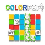 Renkli ve kare bloklardan oluşan bir ızgara üzerinde çeşitli simgeler ve ColorPop yazısı