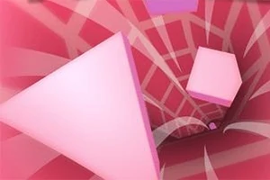 Pembe geometrik şekiller ve sarmal bir desen ile oluşturulmuş soyut bir arka plan