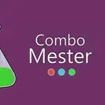 Mor arka plan üzerinde yeşil sıvıyla dolu cam şişe ve yanında Combo Mester yazısı