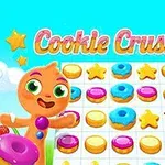 Renkli donutlar ve yıldızların olduğu, mutlu bir kurabiye adam karakteri ve arkada şekerlemeler bulunan parlak grafikler