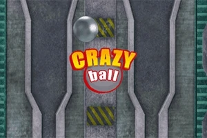Gri bir zemin üzerinde, ortada büyük kırmızı ve sarı harflerle Crazy Ball yazısı yer alıyor, üzerinde metalik bir top bulunuyor