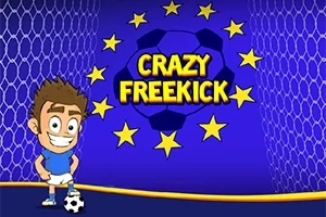 Mavi fonda bir futbol topunun önünde duran çizgi karakter çocuk ve çevresinde sarı yıldızlar